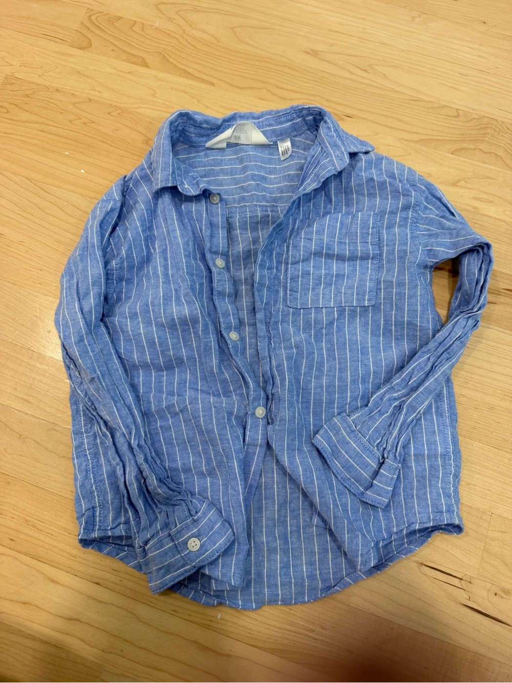 H&M Blue and White Striped Button-Down Shirt
